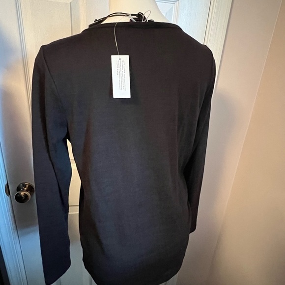 NWT DG2 black scrunch/tie front long sleeve sweater - Picture 4 of 4